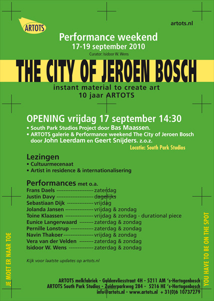 performance weekend - The City of Jeroen Bosch